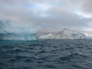 Arctic Ice Rock in the Sea