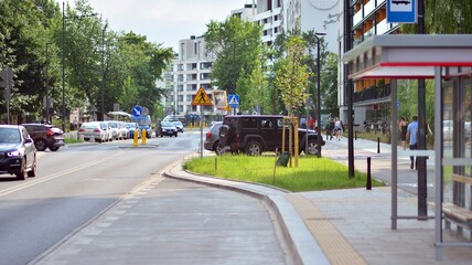 Obraz premium district along street. Lovely part of city
