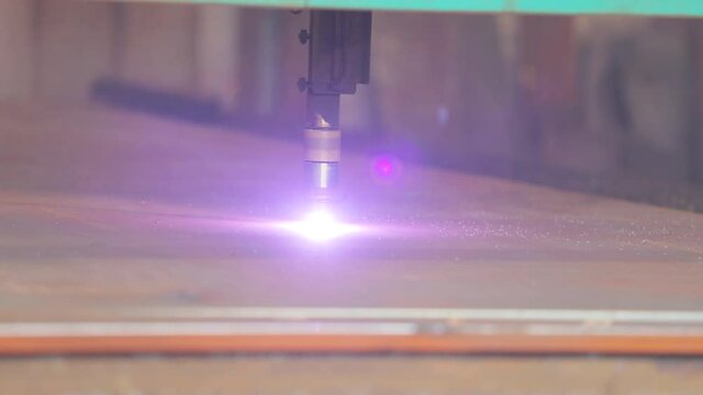 Gas cutting, cnc cutting work. Automatic machine for cutting metal parts