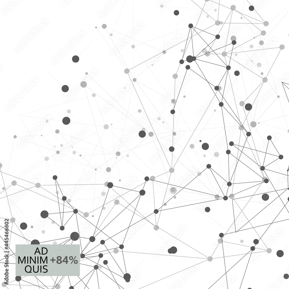 Poster Network technology background. Abstract polygonal with connecting dots and lines