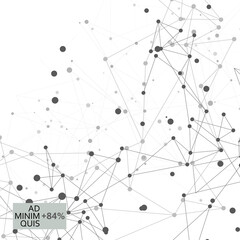 Network technology background. Abstract polygonal with connecting dots and lines