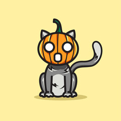 Cute cat hallowen costumes vector
