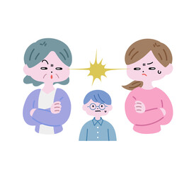 バトルする嫁姑と、どっちつかずの夫