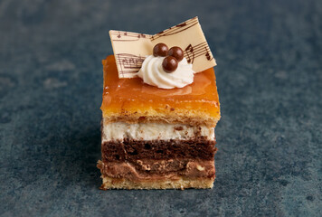 Small portion of a typical Spanish cake known as San Marcos dessert.