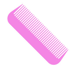 Pink comb icon isolated on white background. Barber accessory. Coiffeur sign. Vector Illustration