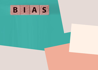 the word bias on wooden blocks blue background