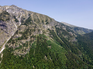 Aerial view of Rila Mountain near Kirilova Polyana, Bulgaria