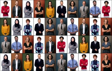 Group of beautiful people in front of a background