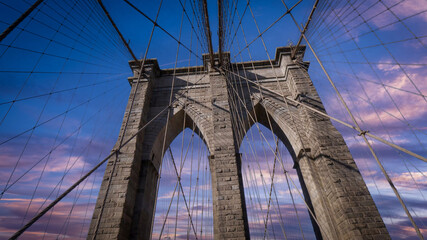 Fototapeta na wymiar Famous Brooklyn Bridge in New York