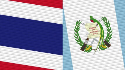 Guatemala and Thailand Two Half Flags Together Fabric Texture Illustration