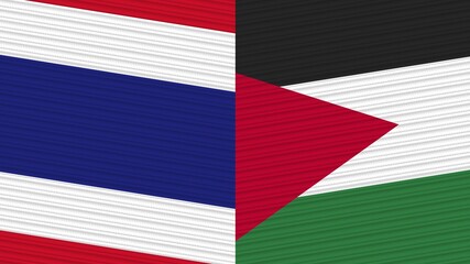 Jordan and Thailand Two Half Flags Together Fabric Texture Illustration