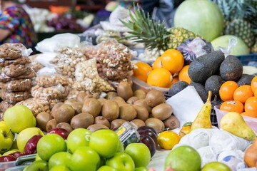 Fruit in latin american market. Fruit in Guatemalan market.