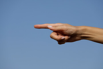 hand on the sky background