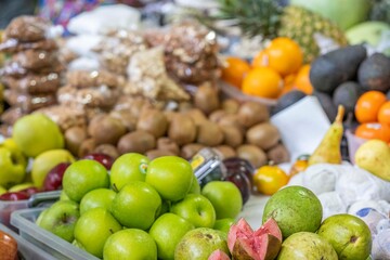 Fruit in latin american market. Fruit in Guatemalan market.