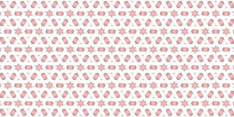  Geometric seamless pattern design modern polygonal shape white paper with pink background