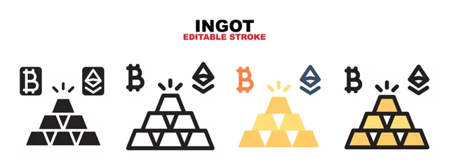 Fototapeten Ingot icon with cryptocurrency collection. Icons are designed in full color, outline, flat, glyphs and lines. Perfectly editable strokes and pixels. Works for web, mobile, ui and more. © Iftachul