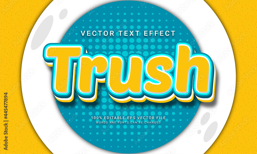 Poster trush editable text effect with yellow color