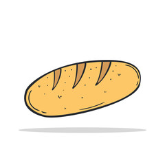 Hand drawn Bread icon Design Template. vector sketch doodle illustration. Outline color style.Perfect for food concepts, diet infographics, icons or web design, street restaurants menu