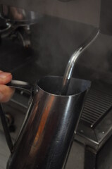 boiling water on a stove