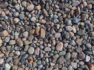 beach pebbles top view background