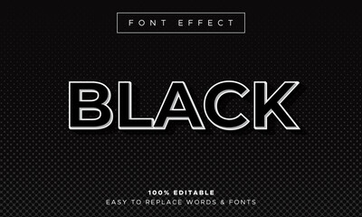 Fototapeta premium Editable text effect with black style