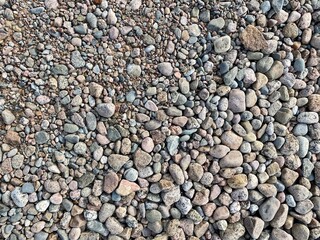 beach pebbles top view background