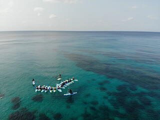 Stand Up Paddle SUP group lesson on the ocean
