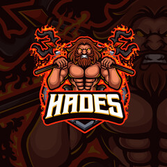 Hades mascot esports gaming logo design