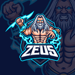 Zeus mascot esports gaming logo design