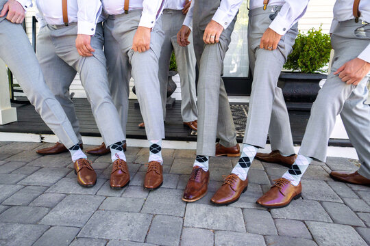 Groomsmen with matching socks
