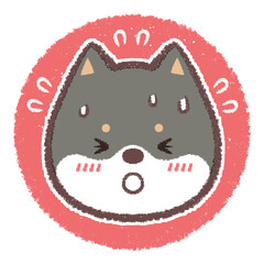 暑がる黒柴犬のアイコン