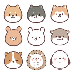 Fototapeta premium 動物の顔アイコンセット