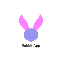 modern abstract rabbit or hare icon app vector logo