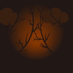 Vector background for Halloween. Dark gloomy background. Template for cards, posters, textiles and other uses.