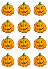 Vector pattern with pumpkins. Pattern for Halloween. Template for cards, paper, wallpaper, textile and other uses.