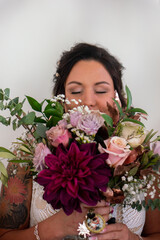 Bride with her bouquet 