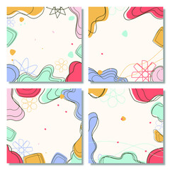 Set of various abstract pastel backgrounds