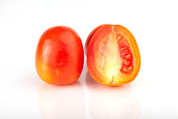 Two Tomatoes on white Background