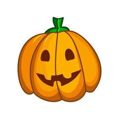 Vector illustration with pumpkins. Poster for Halloween. Template for cards, paper, wallpaper, textile and other uses. A pumpkin with a kind face. Thanksgiving Day. Halloween.