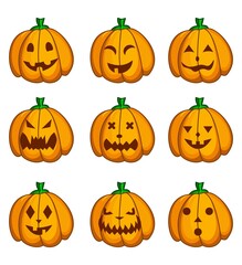 Vector pattern with pumpkins. Pattern for Halloween. Template for cards, paper, wallpaper, textile and other uses.