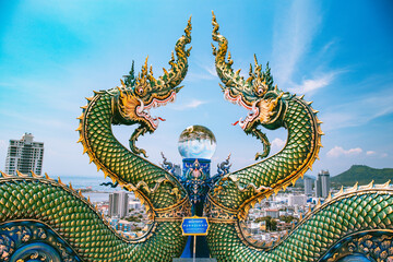 Fototapeta premium Wat Khao Phra Khru viewpoint in ChonBuri, Thailand