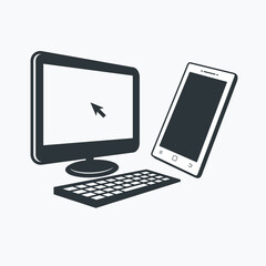 illustration of pc and smartphone