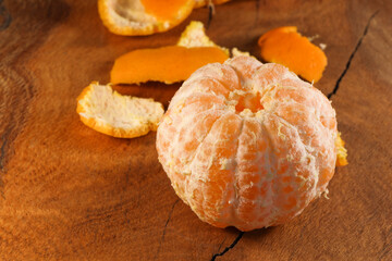Whole Peeled Satsuma Mandarin Tangerine Fruit (Citrus unshiu)