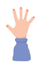 hand with engagement ring