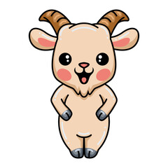 Cute baby goat cartoon standing