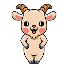 Cute baby goat cartoon standing