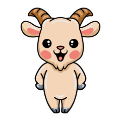 Cute baby goat cartoon standing