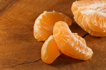 Fresh Satsuma Mandarin Tangerine Fruit Segments (Citrus unshiu)