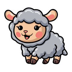 Fototapeta premium Cute happy baby sheep cartoon