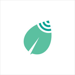 Leaf, w-ifi logo template vector illustration.
